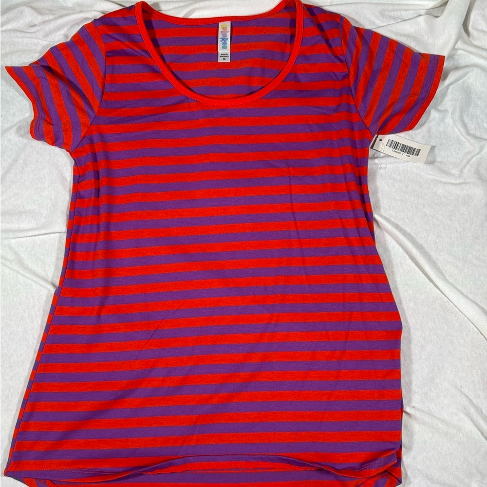 New LuLaRoe Striped Short Sleeve Tunic Tee LuLaRoe Women’s XS